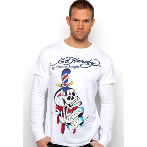 Men's Ed Hardy Tattoo You Basic Double Sleeve Tee white