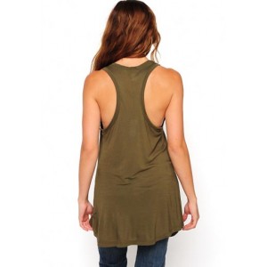 Women's Ed Hardy Mi Amor Butterfly Racerback Flare Tank in Olive