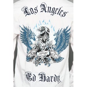 Ed Hardy Polo Shirt Eagle And Tigers Embroidered Shirt