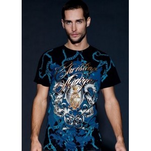 Christian Audigier Serpent In Flight Foiled Tee Black