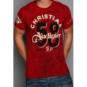 Christian Audigier Christian Audigier Mens T-Shirt Red 011