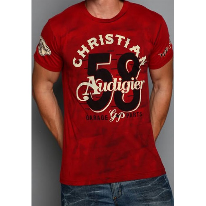 Christian Audigier Christian Audigier Mens T-Shirt Red 011
