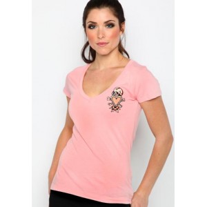 Women's Ed Hardy Skull in Love Core Basic Embroidered Tee