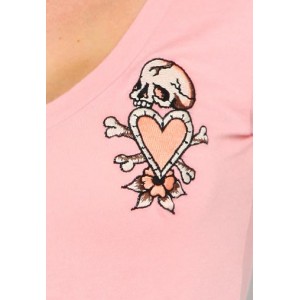 Women's Ed Hardy Skull in Love Core Basic Embroidered Tee