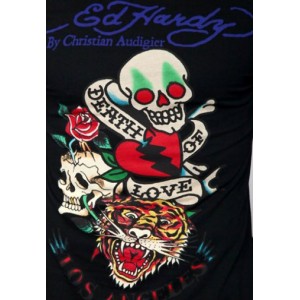 Men's Ed Hardy Death Of Love Tiger Basic Tee black