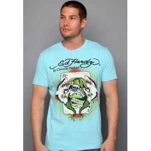 Men's Ed Hardy Surfing Ace Basic Tee light blue