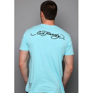 Men's Ed Hardy Surfing Ace Basic Tee light blue