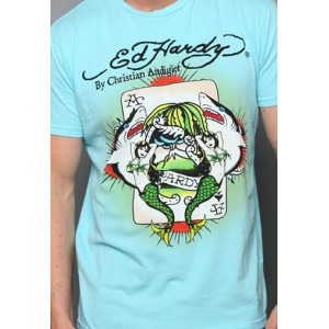 Men's Ed Hardy Surfing Ace Basic Tee light blue