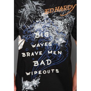 Ed Hardy Polo Shirt Big Wave Embroidered Applique Shirt 02