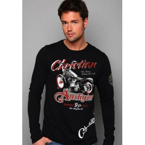 Christian Audigier Serpent In Flight Foiled Tee Black Outlet