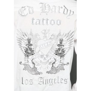Ed Hardy Polo Shirt Love Kills Slowly Skull Wing Embroidered Shirt Sale