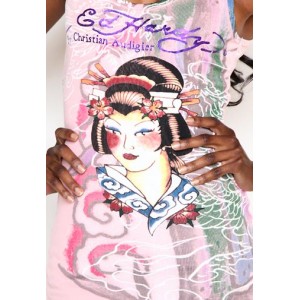 Ed Hardy Geisha Specialty Ribbed Tank