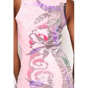 Ed Hardy Geisha Specialty Ribbed Tank