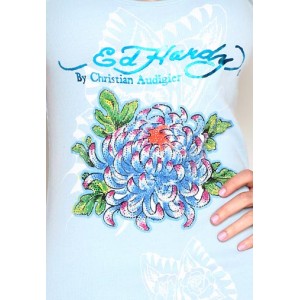 Ed Hardy Royal Mum Platinum Ribbed Tank