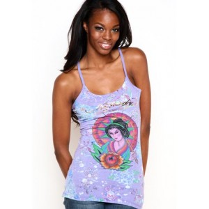 Ed Hardy Geisha Parasol Specialty Racerback Tank