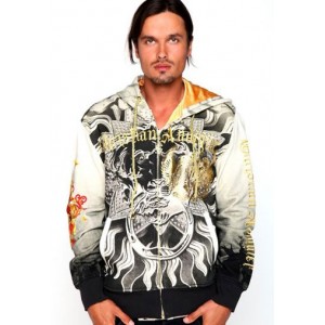 Christian Audigier Sun King Platinum Dip Dye Hoody Black