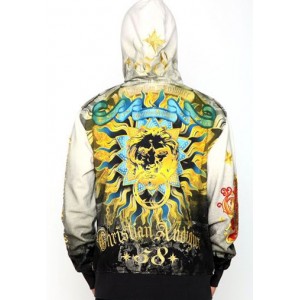 Christian Audigier Sun King Platinum Dip Dye Hoody Black