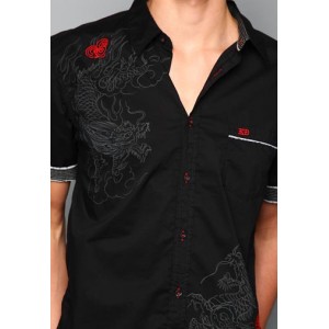 Ed Hardy Polo Shirt Chinese Dragon Foiled Embroidered Shirt 02