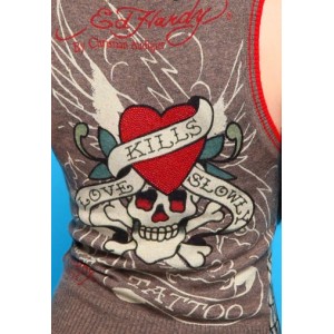 Ed Hardy Love Kills Slowly Knit V-Neck Crop Vest