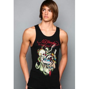 Men's Ed Hardy Panthers And Skulls Basic Tank Top