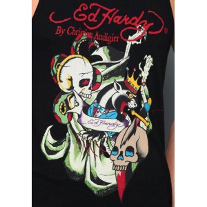 Men's Ed Hardy Panthers And Skulls Basic Tank Top