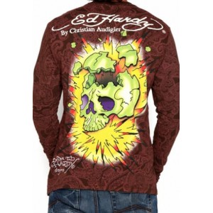 Men's Ed Hardy Exploding Skull Specialty Multiprint Tee