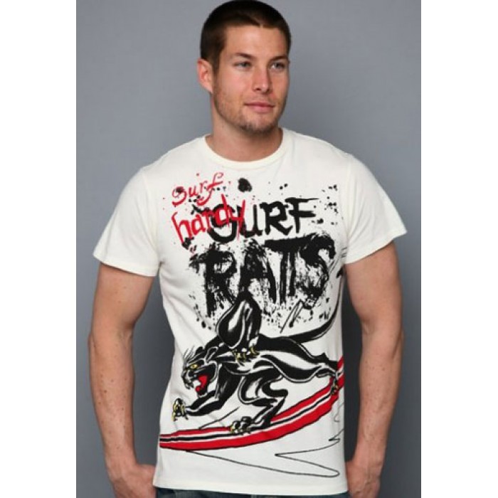 Men's Ed Hardy Surfing Panther Specialty Tee off white