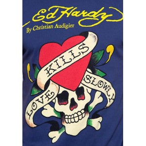 Men's Ed Hardy Love Kills Slowly Basic Tee blue