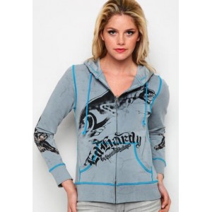 Women's Ed Hardy Sitting Panther Vintage Wash Hoody