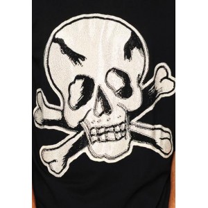 Men's Ed Hardy Small Skull Platinum Tee Black