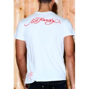 Men's Ed Hardy Dagger Birds Platinum Tee off white