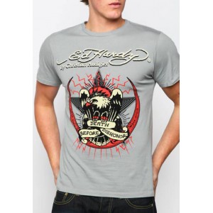 Men's Ed Hardy Death Before Dishonor Basic Tee grey