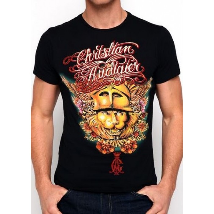 Christian Audigier CA Logo Core V-Neck Tee Black