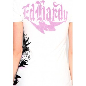 Women's Ed Hardy Skull Rose NYC Platinum Polo