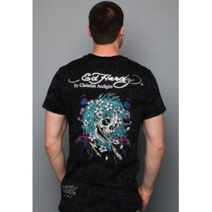 Men's Ed Hardy Snake Dagger Platinum Henley