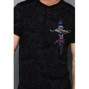 Men's Ed Hardy Snake Dagger Platinum Henley