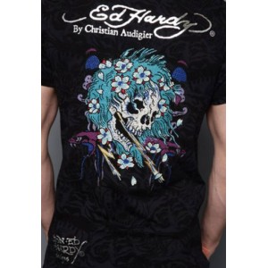 Men's Ed Hardy Snake Dagger Platinum Henley