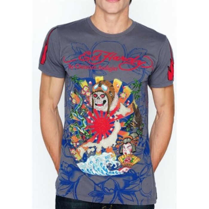 Men's Ed Hardy Kamikaze Multiprint Platinum Tee