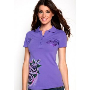 Women's Ed Hardy Shark Rose Platinum Polo