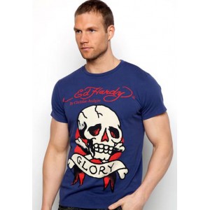 Men's Ed Hardy Skull Glory Basic Tee blue