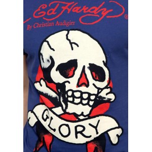 Men's Ed Hardy Skull Glory Basic Tee blue
