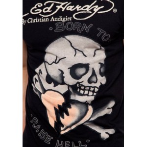 Men's Ed Hardy Skull Heart And Cards Basic Tee black