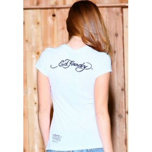 Women's Ed Hardy Eagle Rose Basic Tee White