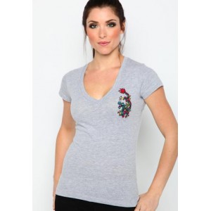 Women's Ed Hardy Dragon Core Basic Embroidered Tee