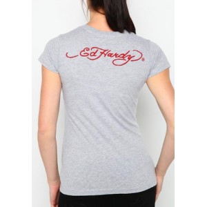 Women's Ed Hardy Dragon Core Basic Embroidered Tee