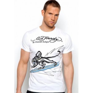 Men's Ed Hardy Surfing Panther Basic Tee off white