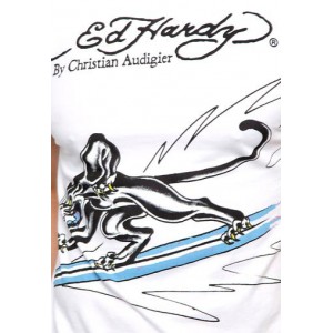 Men's Ed Hardy Surfing Panther Basic Tee off white