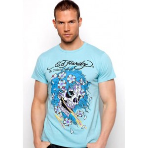 Men's Ed Hardy Beautiful Ghost Basic Tee aqua