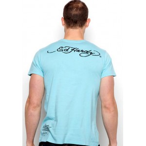 Men's Ed Hardy Beautiful Ghost Basic Tee aqua