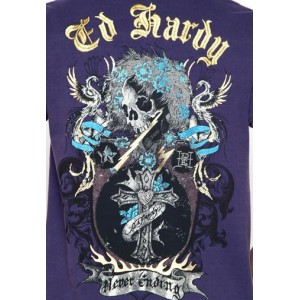 Ed Hardy Polo Shirt Beautiful Ghost Patch Applique Polo